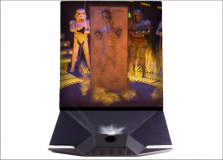 Leuchtsockel 3D Laserkristall Star Wars NEU.Hologramm Han Solo 