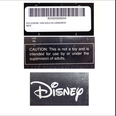 Star Wars 3D Hologram 'Han Solo'  (Full-parallax Hologram)